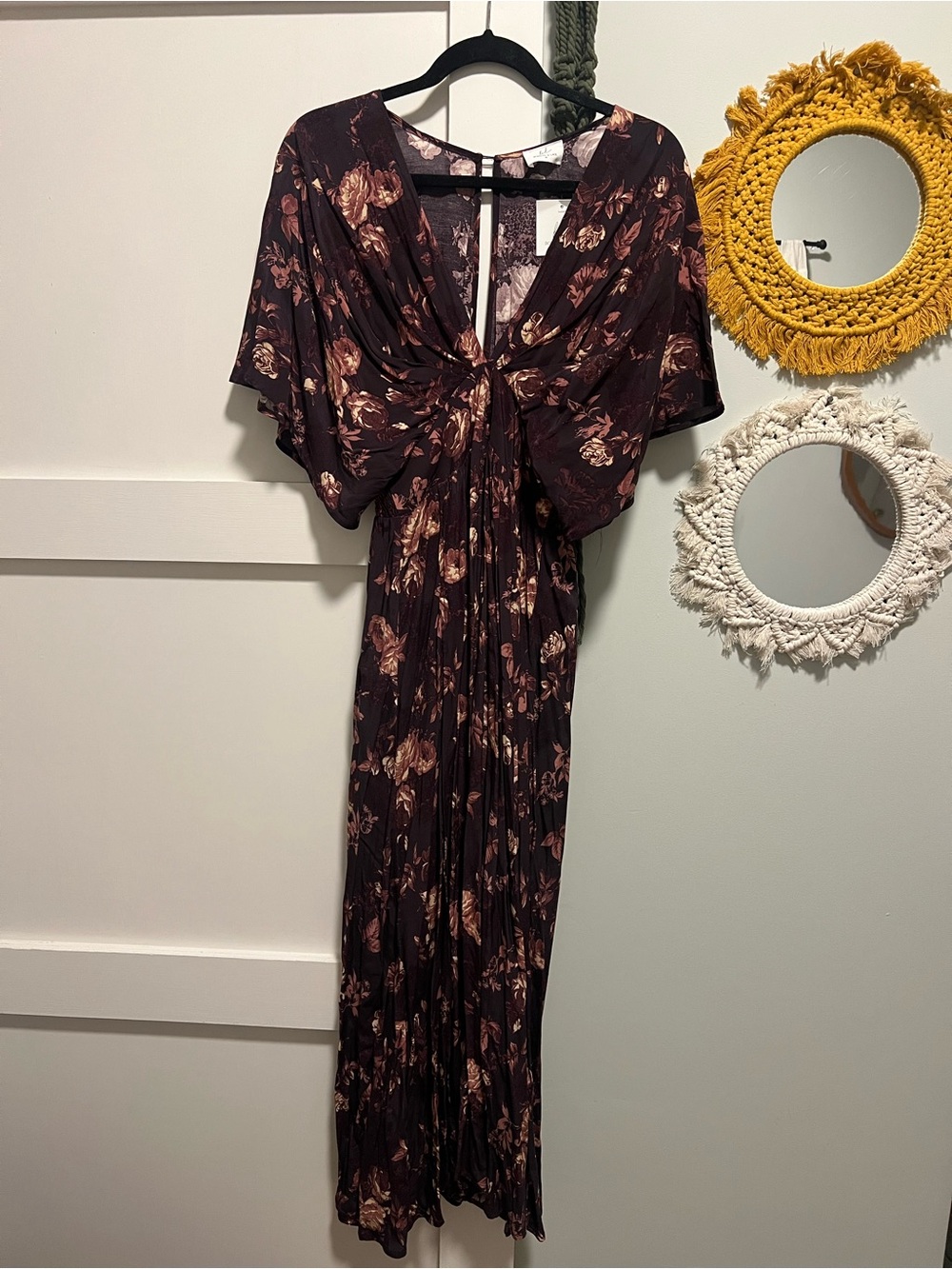 Floral Maxi Dress in Deep Plum